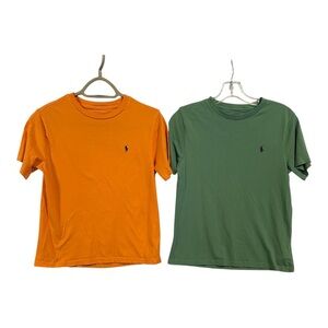 Polo by Ralph Lauren Kids' Vibrant Orange and Green Tees Size M(10-12)